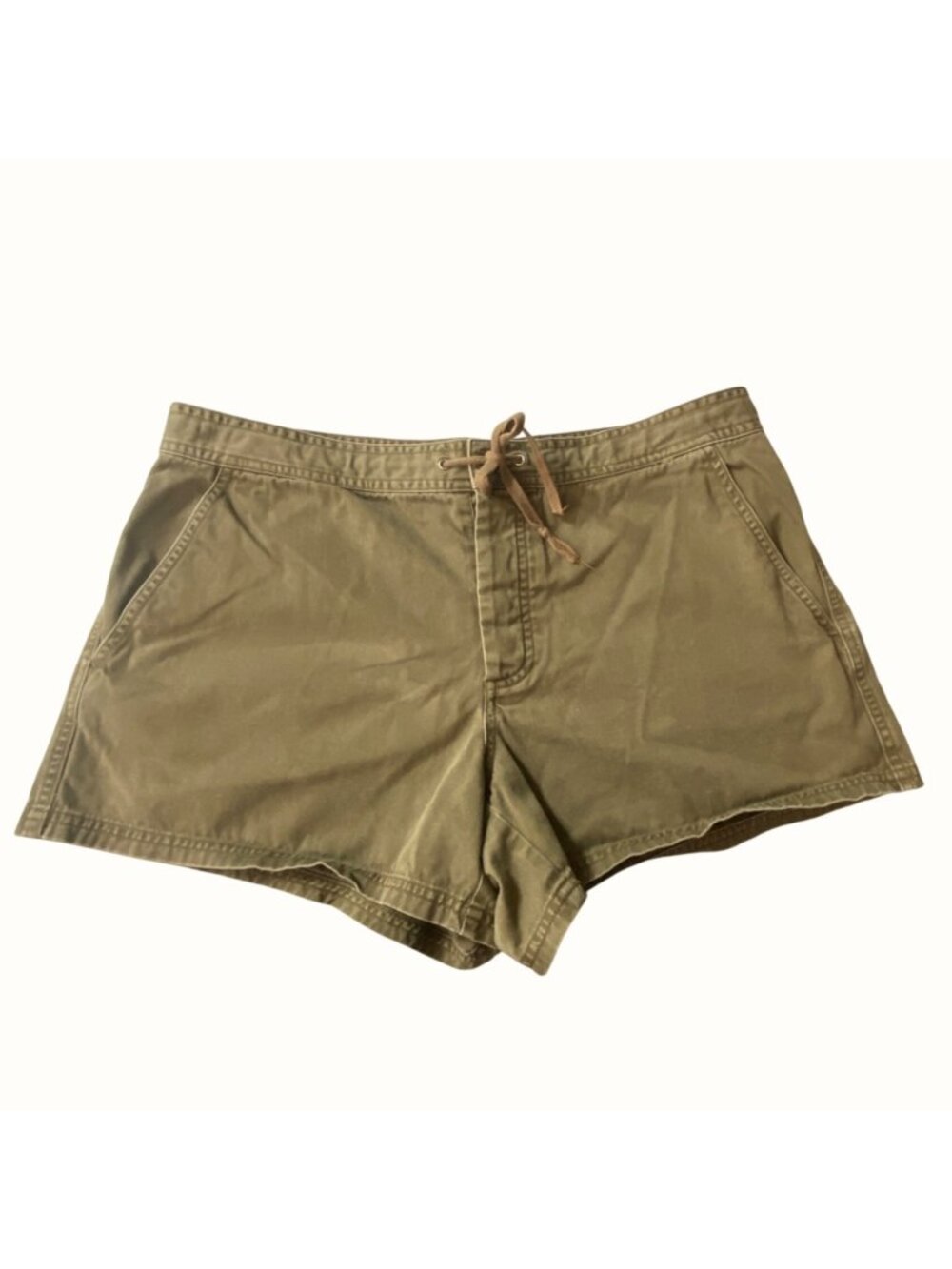 J Crew Khaki Drawstring Cotton Utility Shorts Casual Lightweight Size M